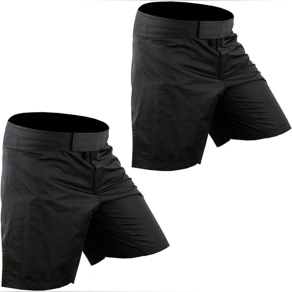 Roar Men’s Black MMA Grappling Thin Lightweight Nylon Shorts w/Slits (Size: Med)
